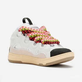 Lanvin Curb Leather and Glitter Sneakers ‘White’ REPS