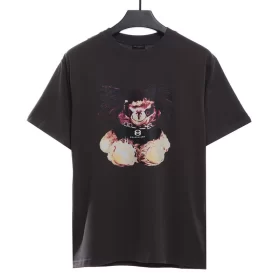 Kurzärmliges Teufelsbär-Aufdruck T-Shirt Rep