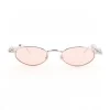 D'heygere Ovale optische Brille (Silberrahmen + rosa Gläser) REPS