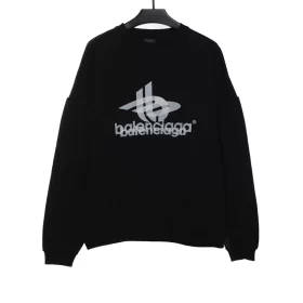 Balenciaga Sweatshirt mit überlappendem Logo und Rundhalsausschnitt Reps