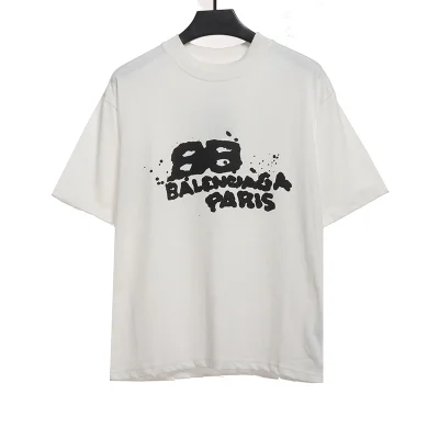 Balenciaga Handgezeichneter Bb-Druck T-Shirt Reps