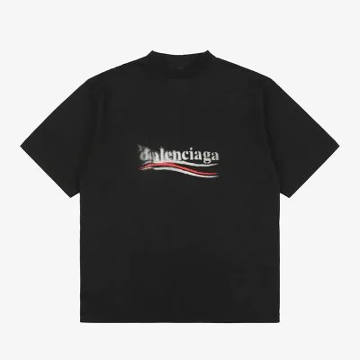 Balenciaga Politischem Schablonen-Logo-Print T-Shirt Reps