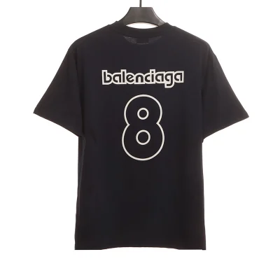 Balenciaga Schwarzer 8-Buchstaben-Logodruck auf der Rückseite T-Shirt Reps