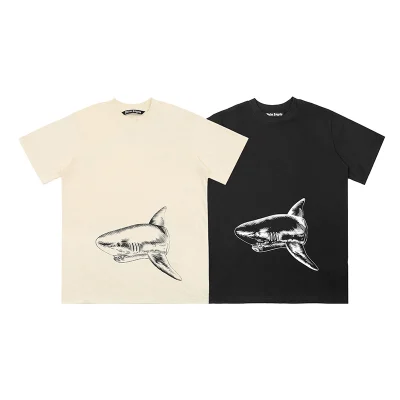Palm Angels Klassisches T-Shirt MIT Broken Shark Reps