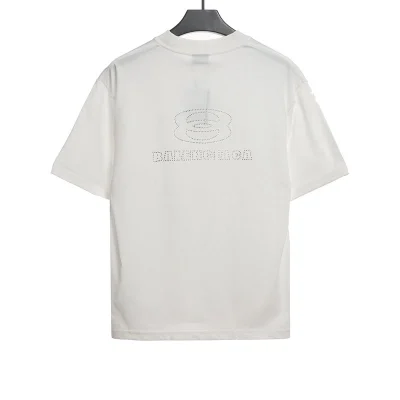 Balenciaga Logo mit heißen Diamanten auf Vorder- und Rückseite T-Shirt Reps