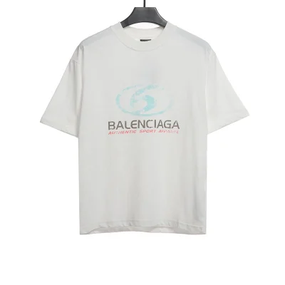 Balenciaga Verwaschener Surf-Print im Distressed-Look T-shirt Reps