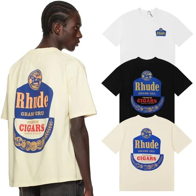 Rhude Grand Cru-Druck T-Shirt Reps