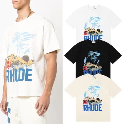 Rhude Miami Grand Prix-Druck T-Shirt Reps