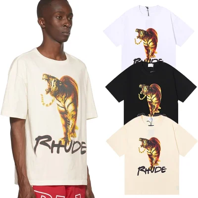 Rhude Tiger-Druck T-Shirt Reps