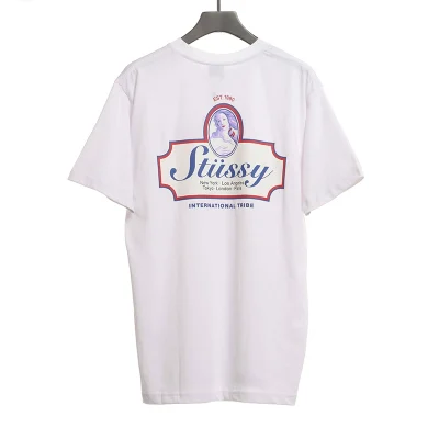 Stussy Klassischer Charakterdruck T-Shirt Reps
