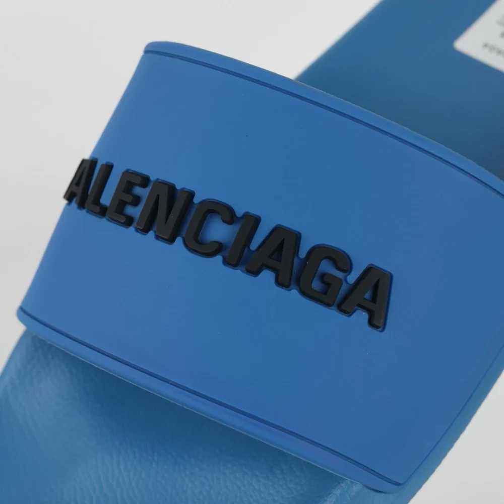 Balenciaga Flip-Flops mit Logo-Print Blau
