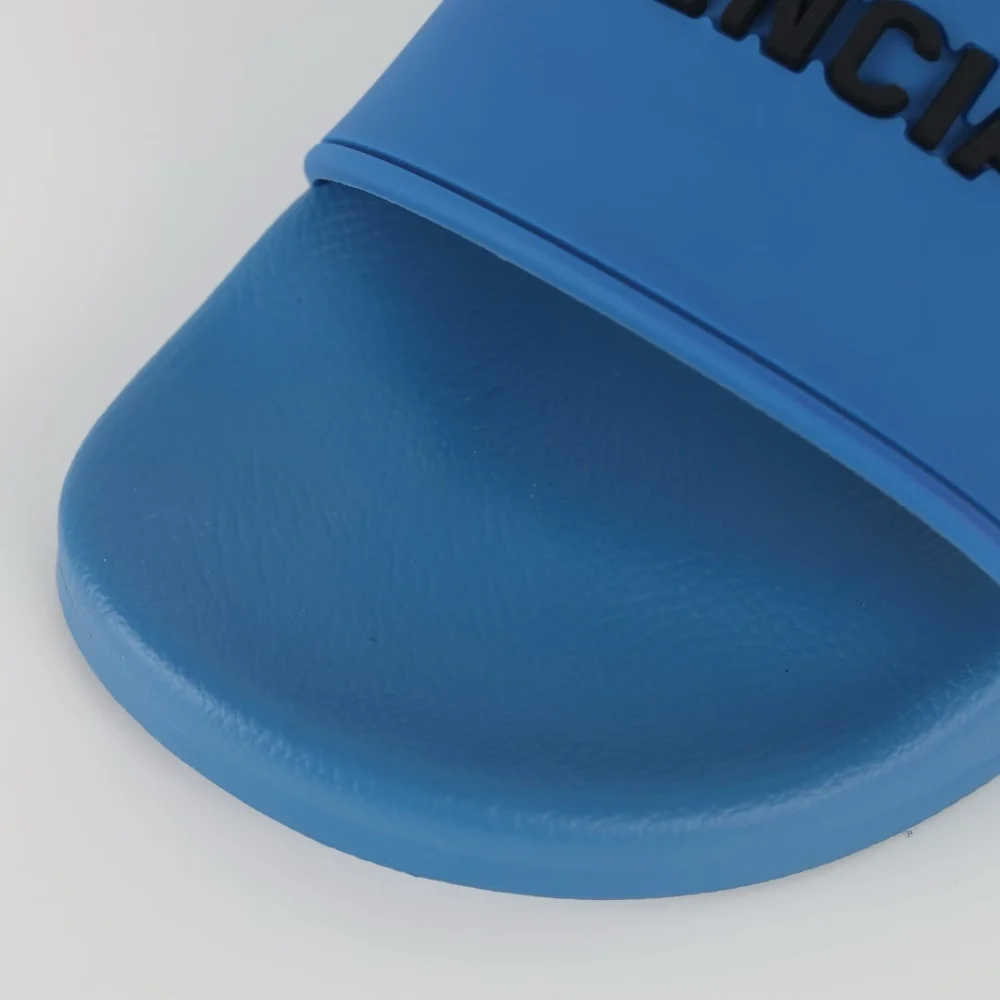 Balenciaga Flip-Flops mit Logo-Print Blau