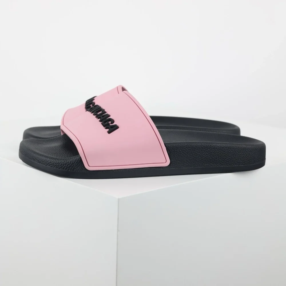 Balenciaga Flip-Flops mit Logo-Print Pink und Schwarz