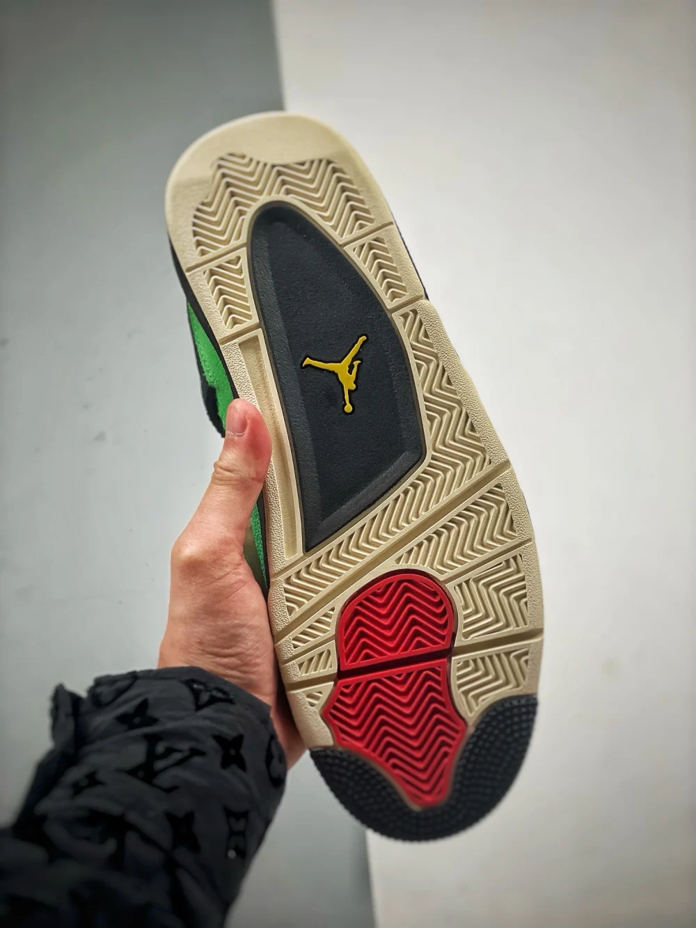 Air Jordan 4 Retro Manila Schwarz Grün Reps