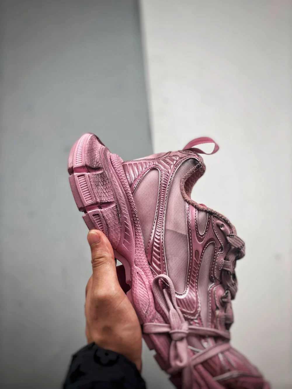 Balenciaga 3XL in Pink Lace-Up Sneakers Reps