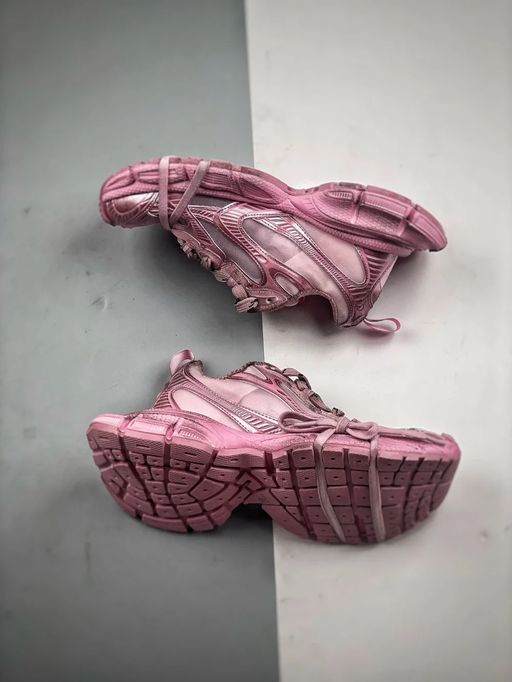 Balenciaga 3XL in Pink Lace-Up Sneakers Reps