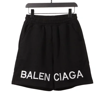 Balenciaga Schwarz-weiß bestickte Shorts mit Buchstaben