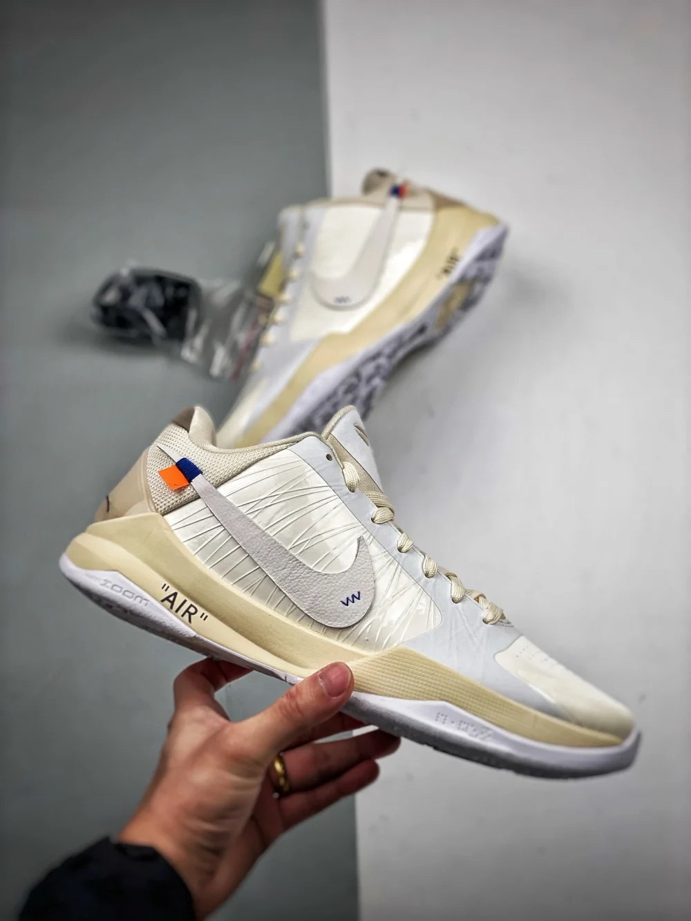 Kobe 5 x Off-White Sail Top-Version Reps