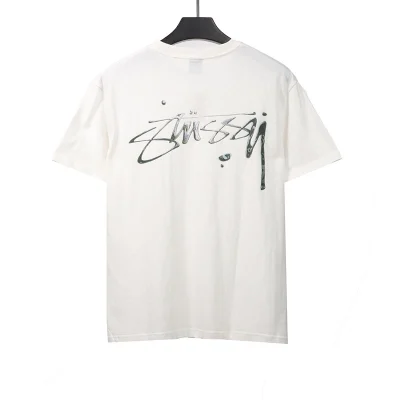 Stussy signiertem Gemälde-Print T-Shirt