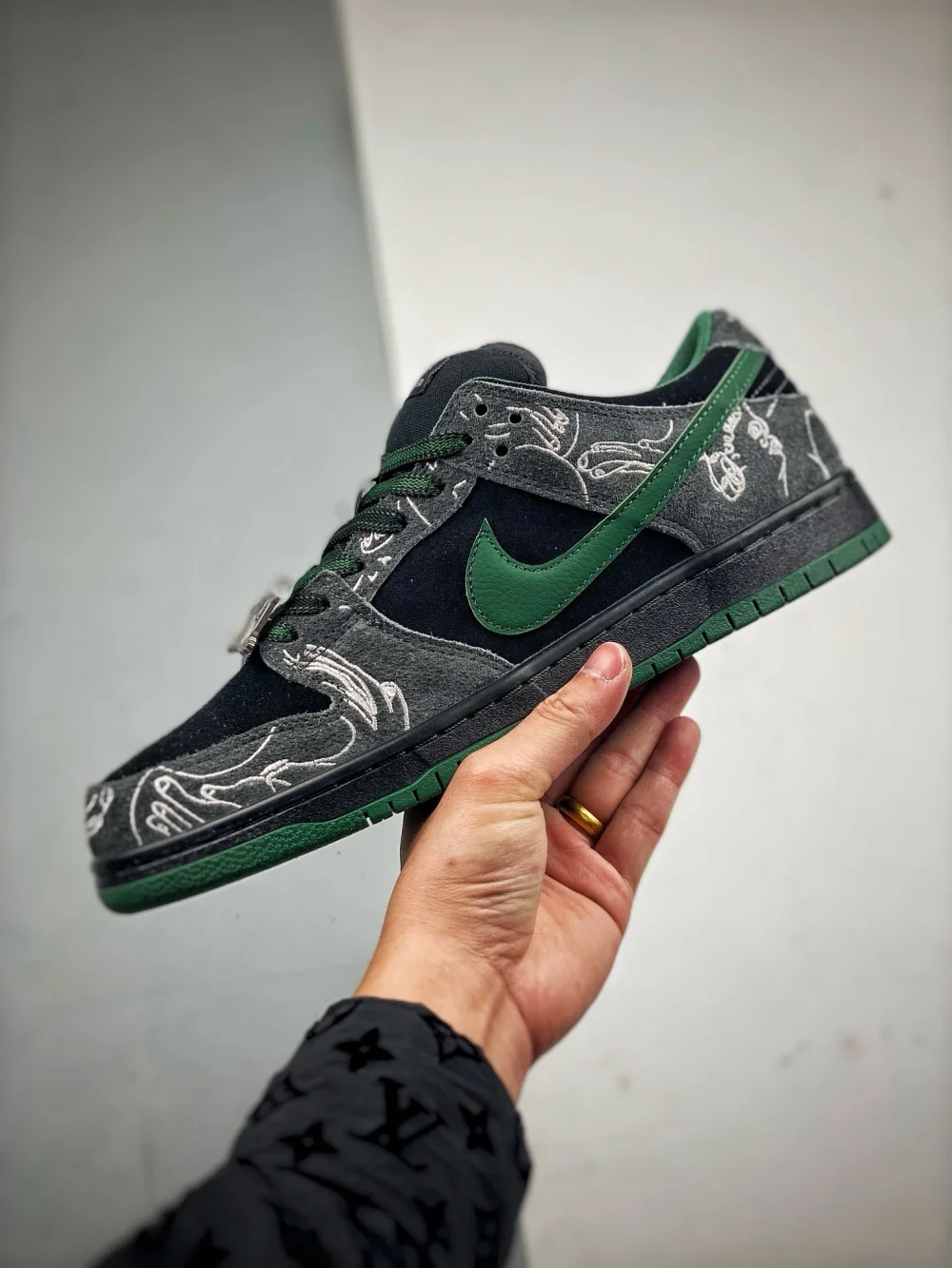 There Skateboards Dunk Low Sneaker Schwarz Grün Replica