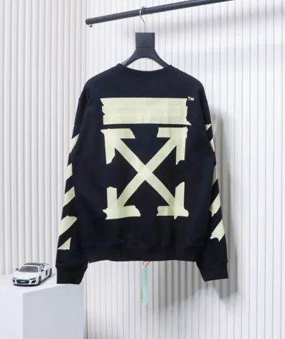 Off-White Gelbes Sweatshirt mit Tape Arrows-Print