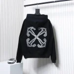 Off-White Weißer, bestickter Pfeil-Hoodie