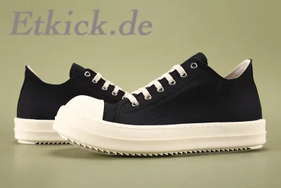 RICK OWENS DRKSHDW Low-Top-Sneaker aus Denim Schwarze Milchfarbe