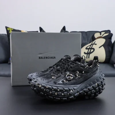 Balenciaga Defender Rubber Platform Sneakers Schwarze Neueste Version