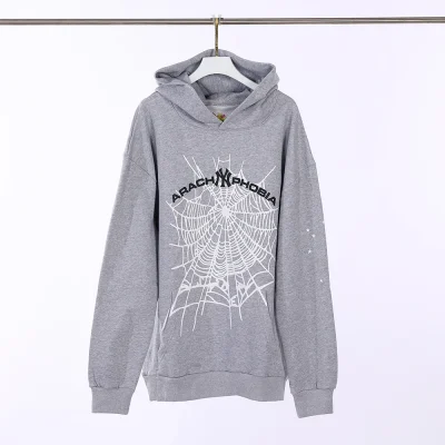 Sp5der Arach NY Phobia Hoodie Ash Grey Reps