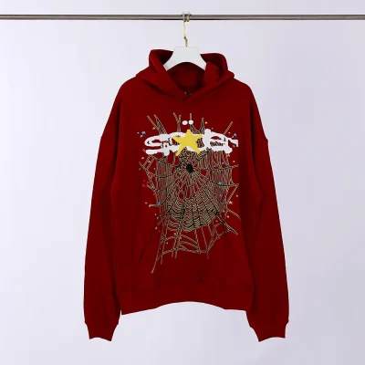 Sp5der Hoodie 'Maroon' Top Replica