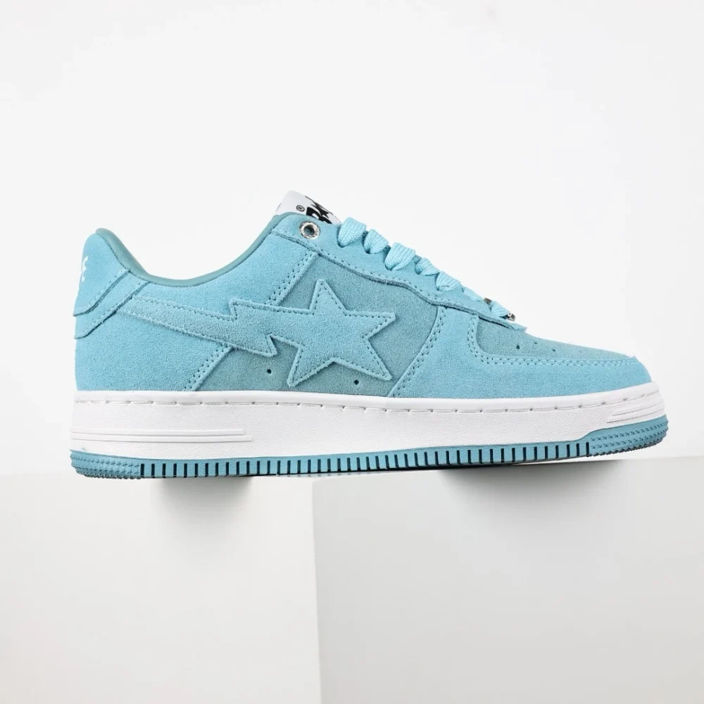 A BATHING APE STA Fashion Sneakers Blaues Kunstfell – Bild 5