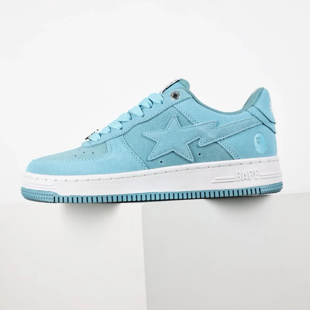 A BATHING APE STA Fashion Sneakers Blaues Kunstfell – Bild 4