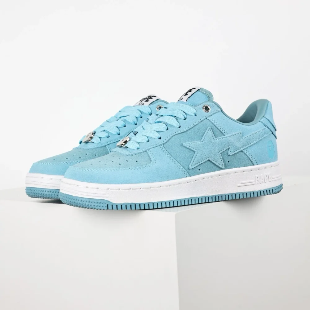 A BATHING APE STA Fashion Sneakers Blaues Kunstfell – Bild 2