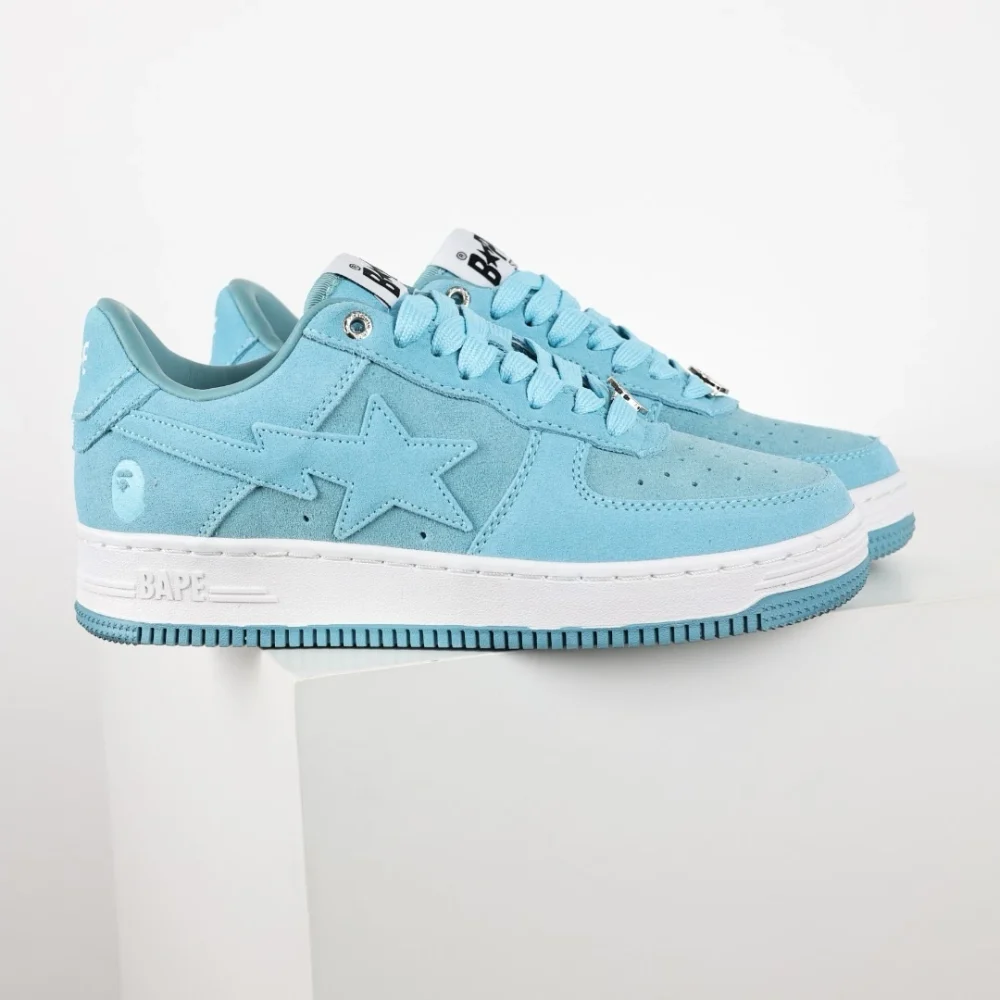 A BATHING APE STA Fashion Sneakers Blaues Kunstfell – Bild 3