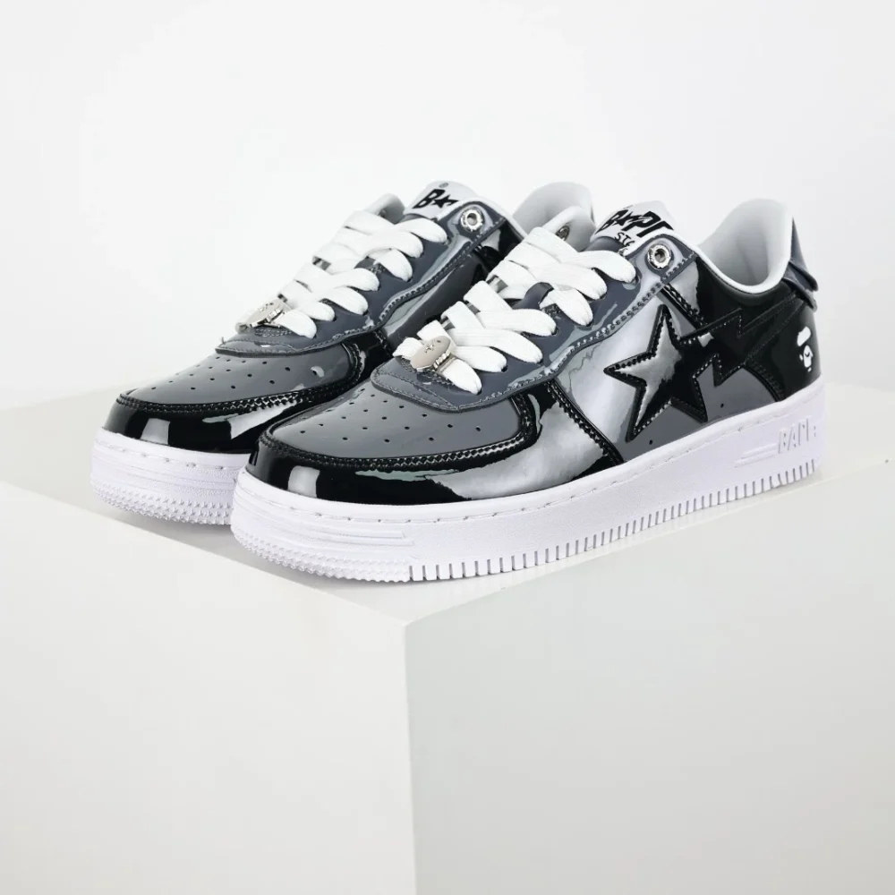 A BATHING APE STA Fashion Sneakers Schwarz und Grau