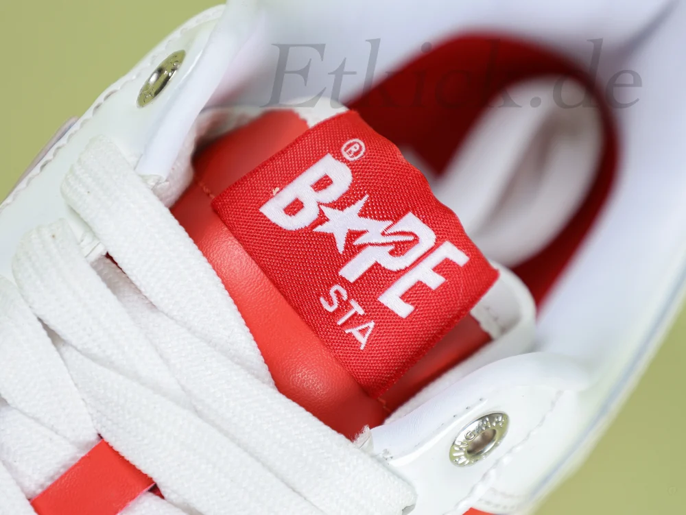 A BATHING APE STA Sneakers weiß verspiegelt rotes Leder – Bild 8