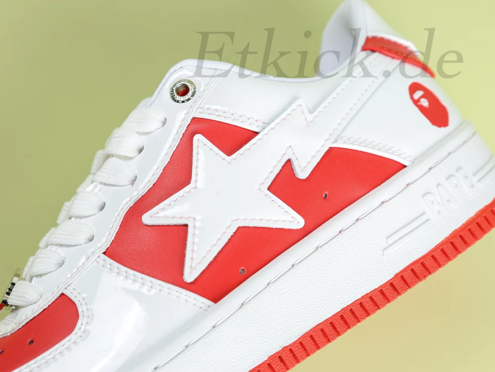 A BATHING APE STA Sneakers weiß verspiegelt rotes Leder – Bild 9