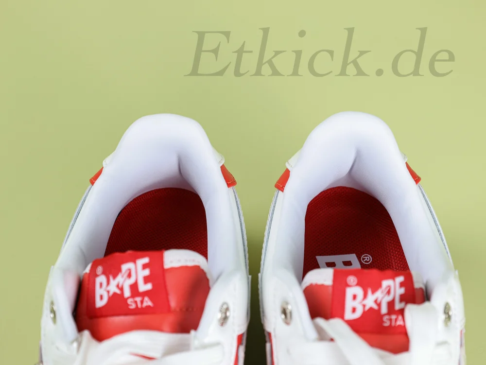 A BATHING APE STA Sneakers weiß verspiegelt rotes Leder – Bild 13