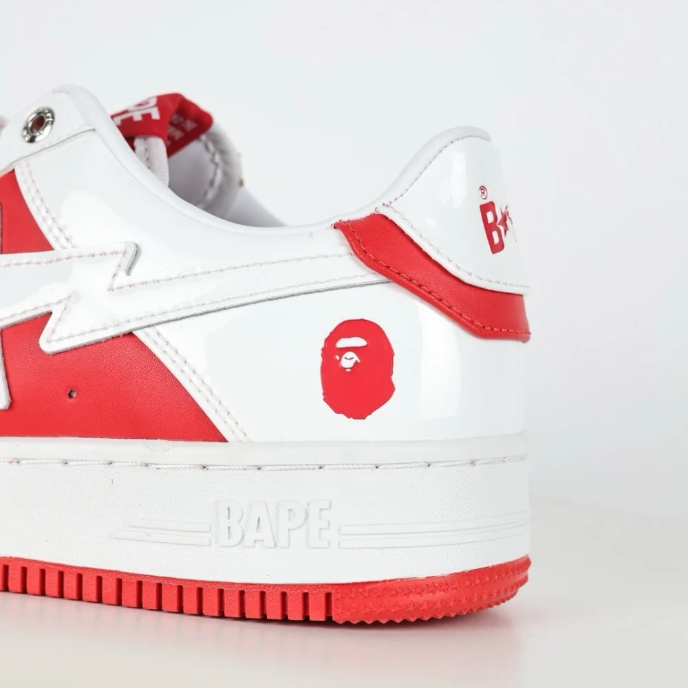 A BATHING APE STA Sneakers weiß verspiegelt rotes Leder – Bild 7