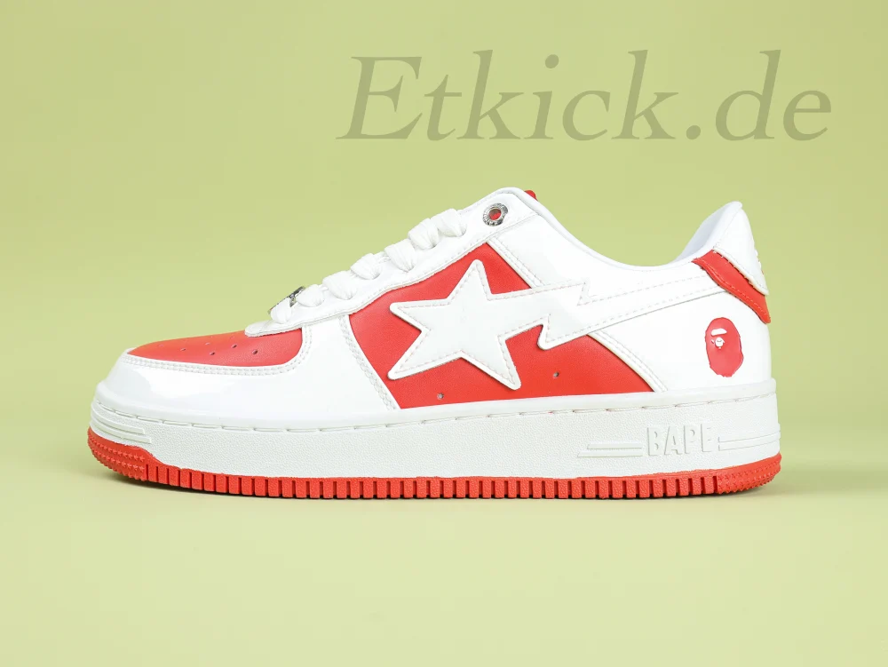 A BATHING APE STA Sneakers weiß verspiegelt rotes Leder – Bild 2