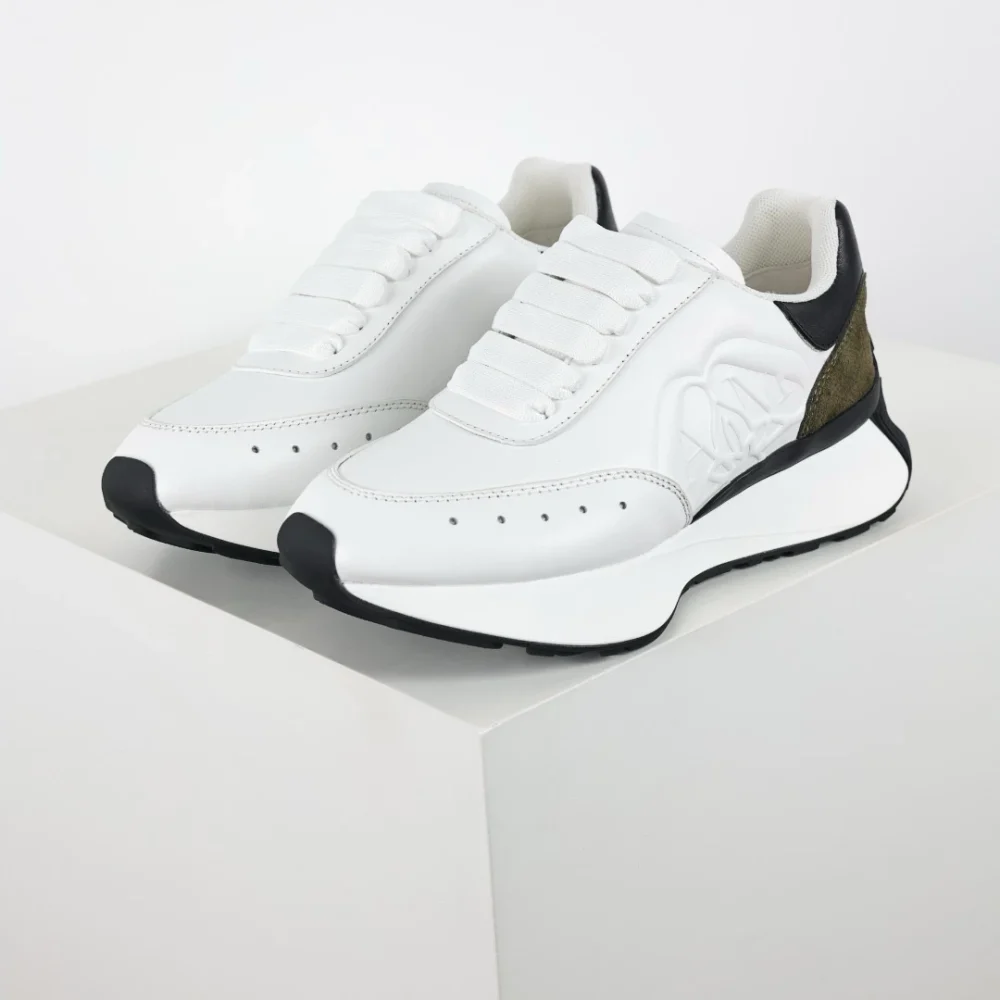 Alexander McQueen Sprint Runner Sneaker Weiß Braun und Schwarz