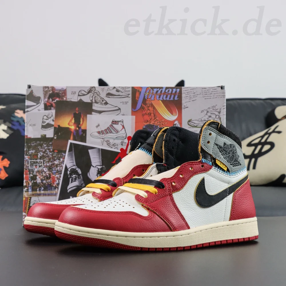 Kaufe Union x Air Jordan 1 Weiß Rot und Grau