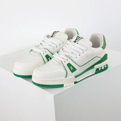 Trainer Weiß Green Strass