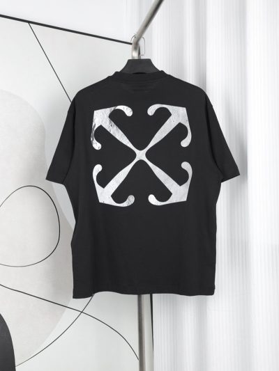 OFF-WHITE Graues T-Shirt mit Pfeil-Print