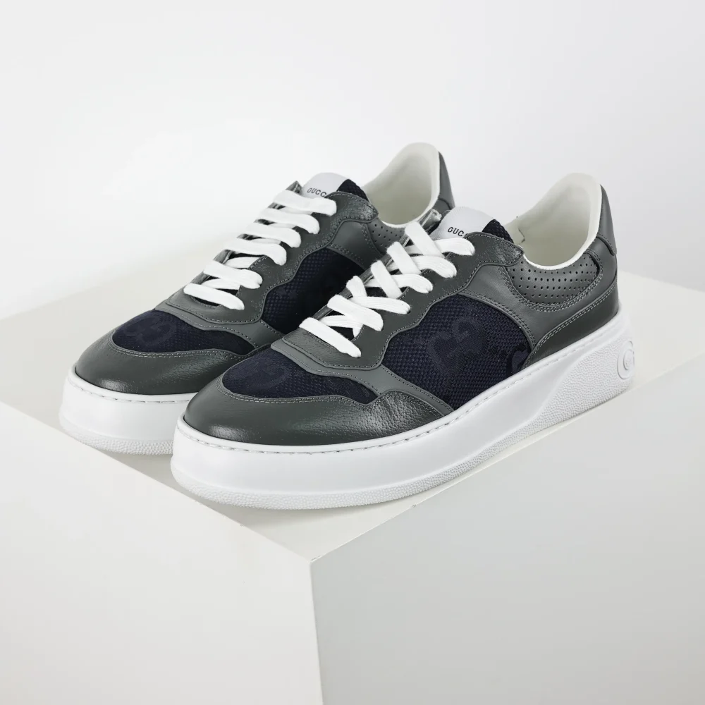 Sneakers Aus Leder Mit Interlocking Blau