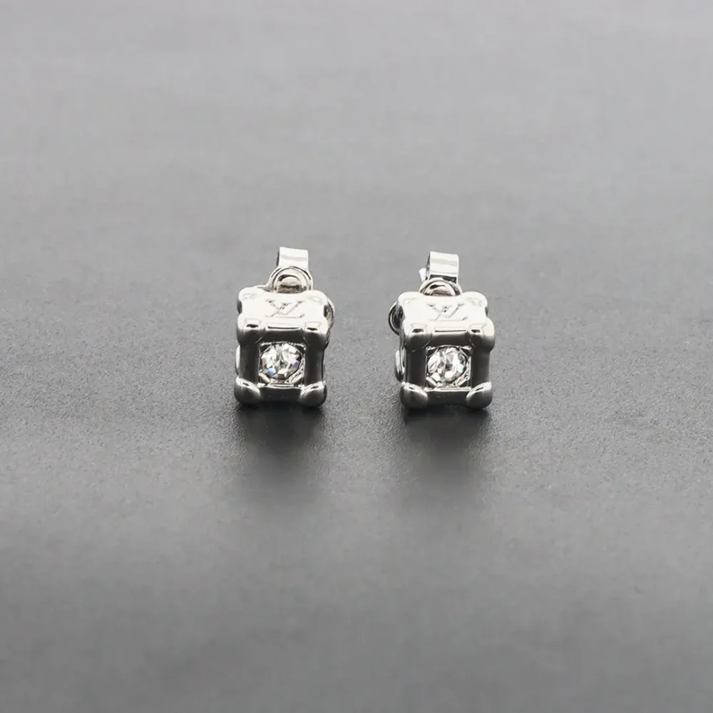 Quadratische Diamant Ohrringe Silber