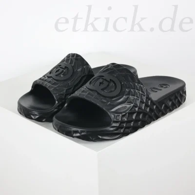 Slide Sandal 'Interlocking G Schwarz Water Ripples'
