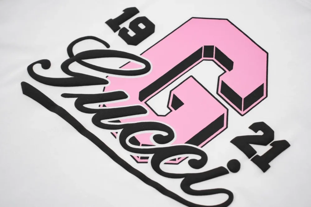 1921 Pink G Buchstabe Gedruckt Kurzarm Weiß – Bild 5