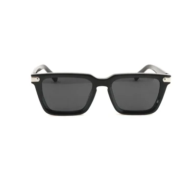 Quadratische Acetat-Sonnenbrille Schwarz