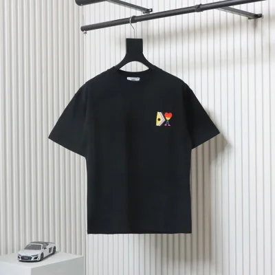 AMI T-Shirt mit Regenbogen-Stickerei